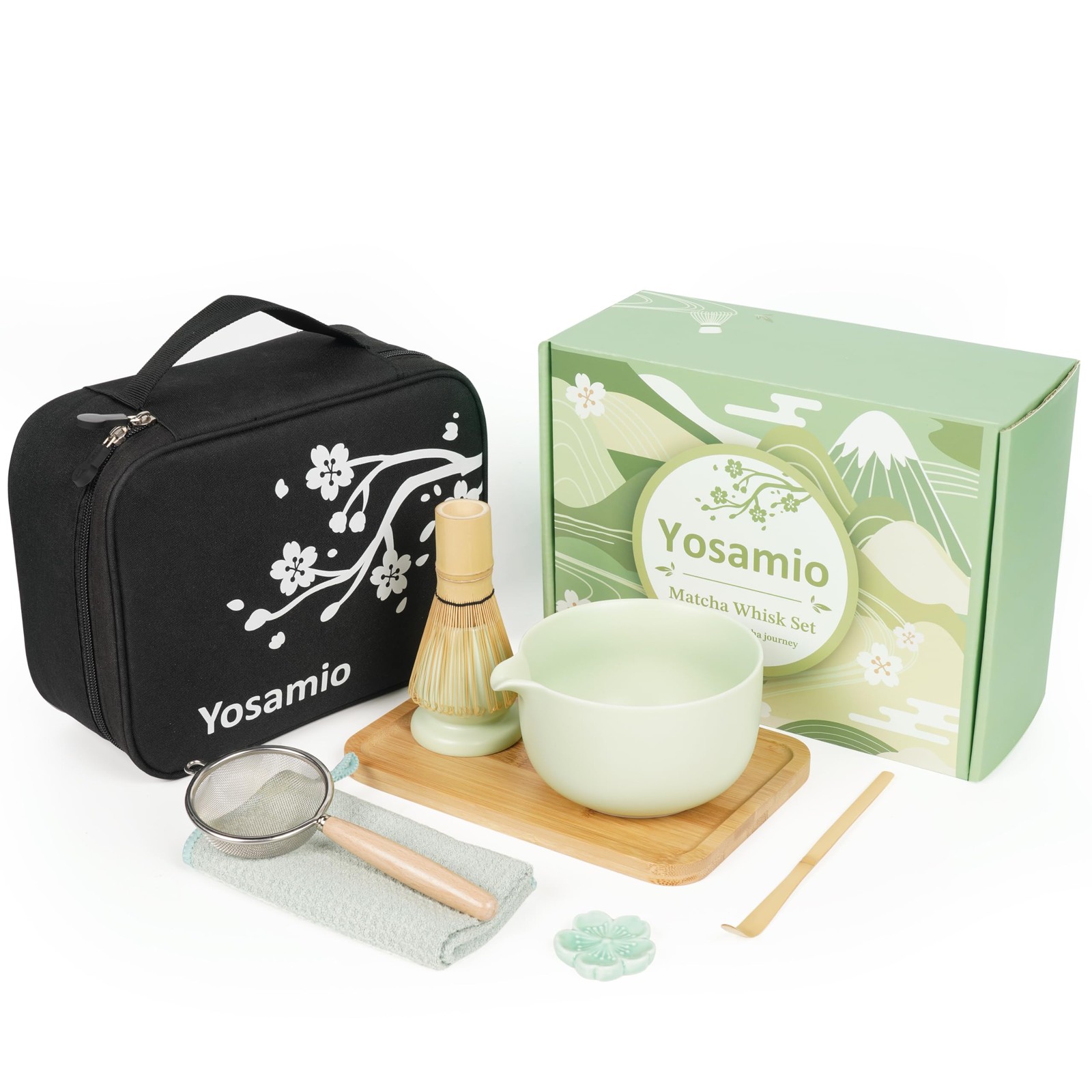 Best Travel Matcha Set with Portable Storage Bag, 9-Piece Japanese Kit includes