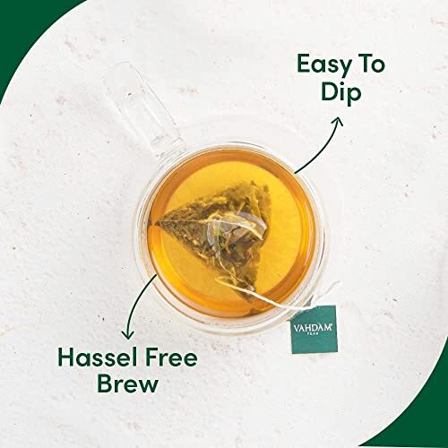 Vahdam Turmeric Ginger Herbal Tea 100 Count Caffeine Free Biodegradable Bags