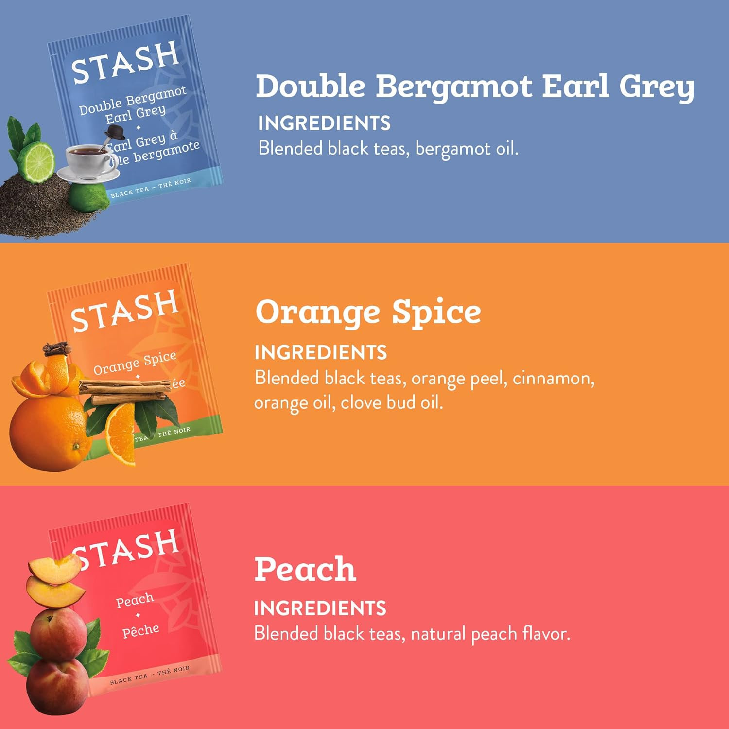 STASH Black Tea Variety Pack – Caffeinated, 6 Boxes of 18-20 Tea Bags Each