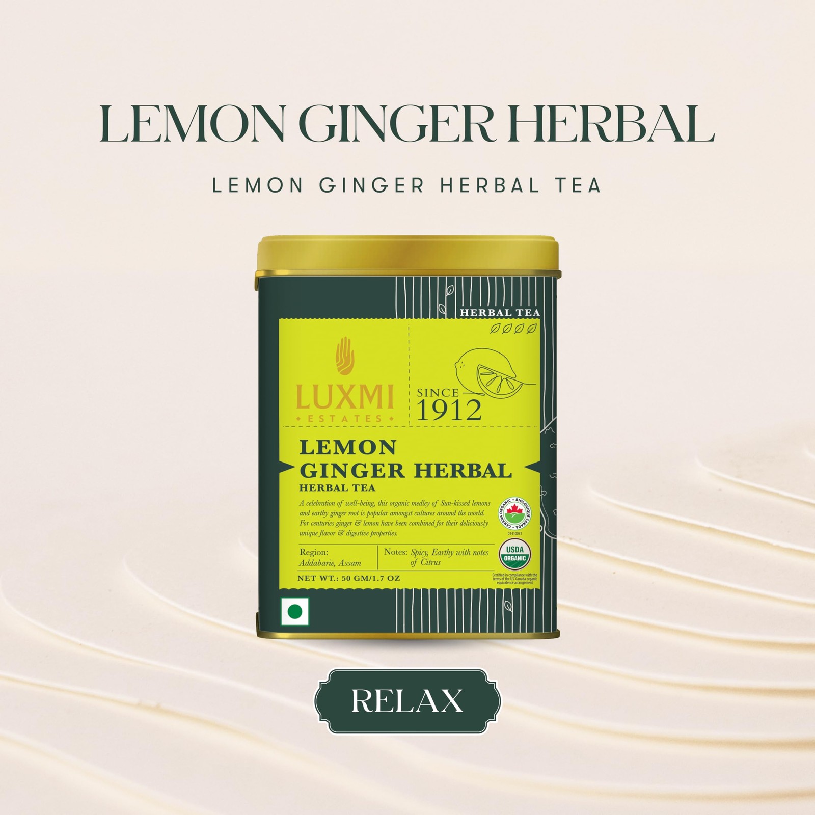 Estates Lemon Ginger Root | Certified Organic Herbal Tea | Citrus Flavor & Ar…