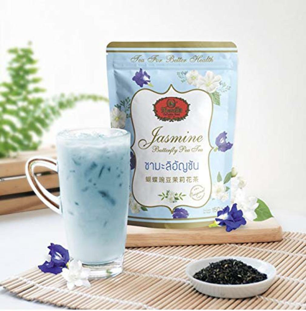 Number One ChaTraMue Hand Brand Jasmine Butterfly Pea Green Tea 5.29 Oz. (150 g)