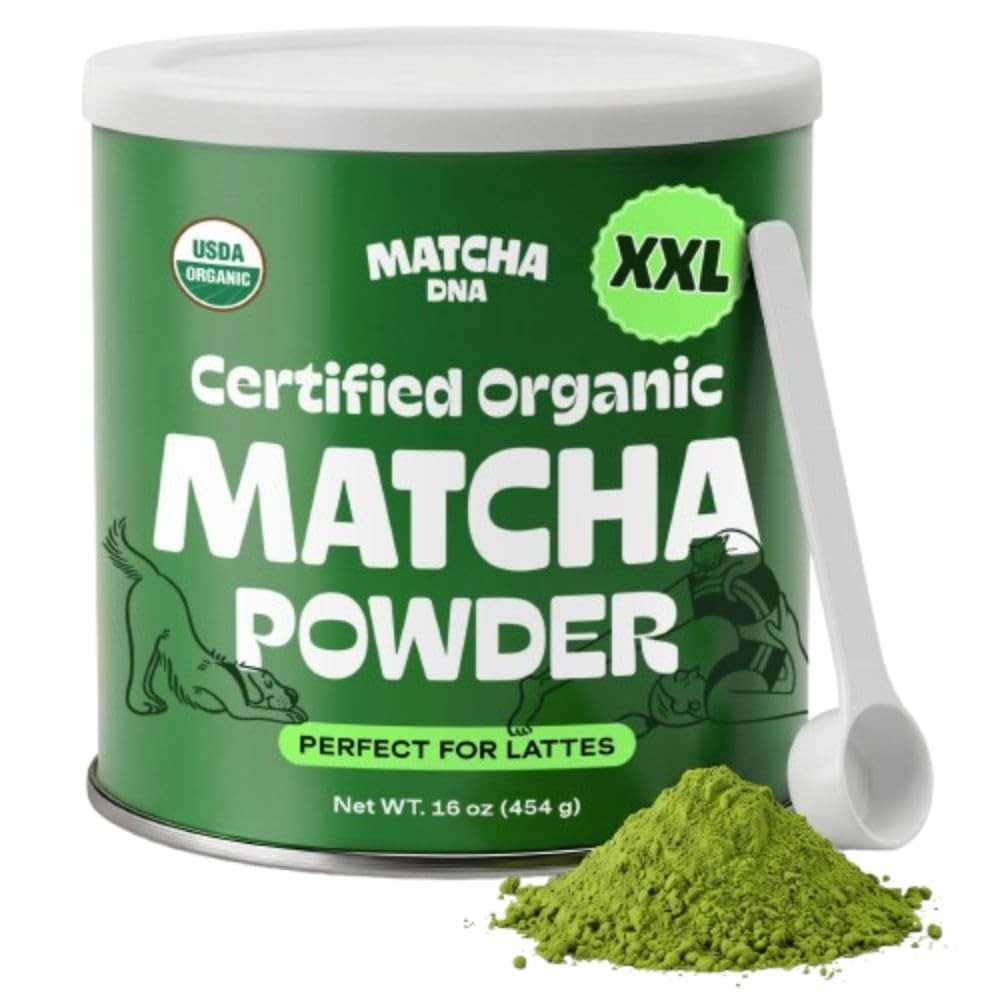 Matcha DNA Organic Matcha Powder XXL 16oz TIN – Matcha Green Tea USDA Organ…