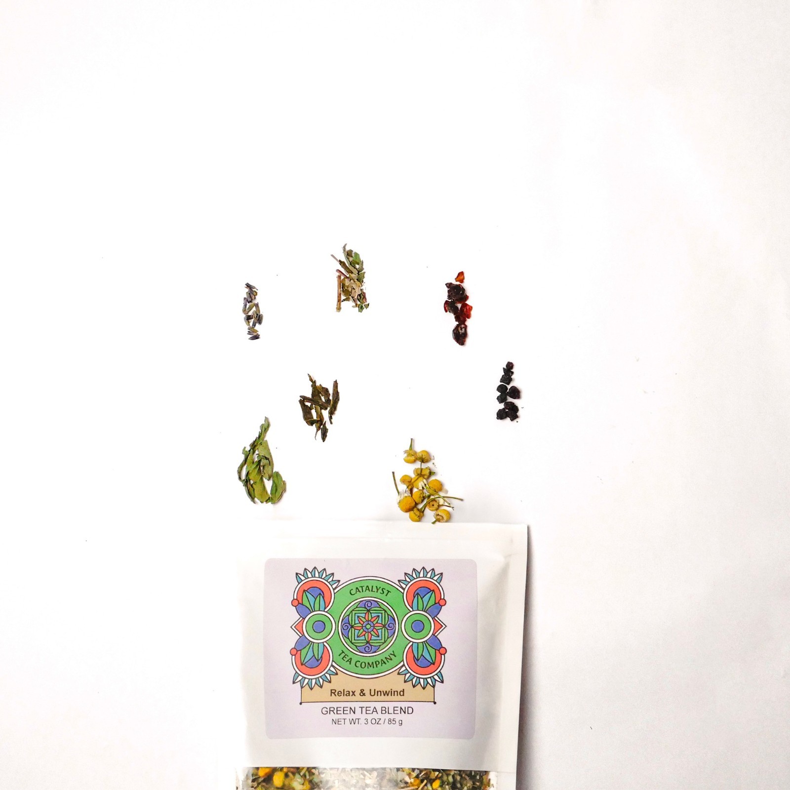Relax & Unwind Green Tea Blend | Sencha Green Tea with Chamomile, Peppermint
