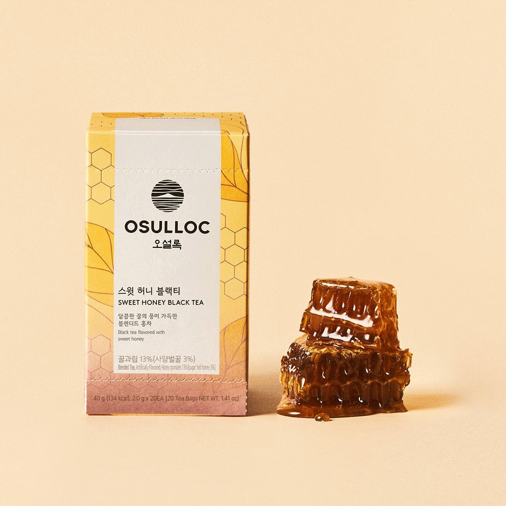 OSULLOC Sweet Honey Black Tea – 20 Tea Bags | Naturally Sweet | Korean Milk Tea