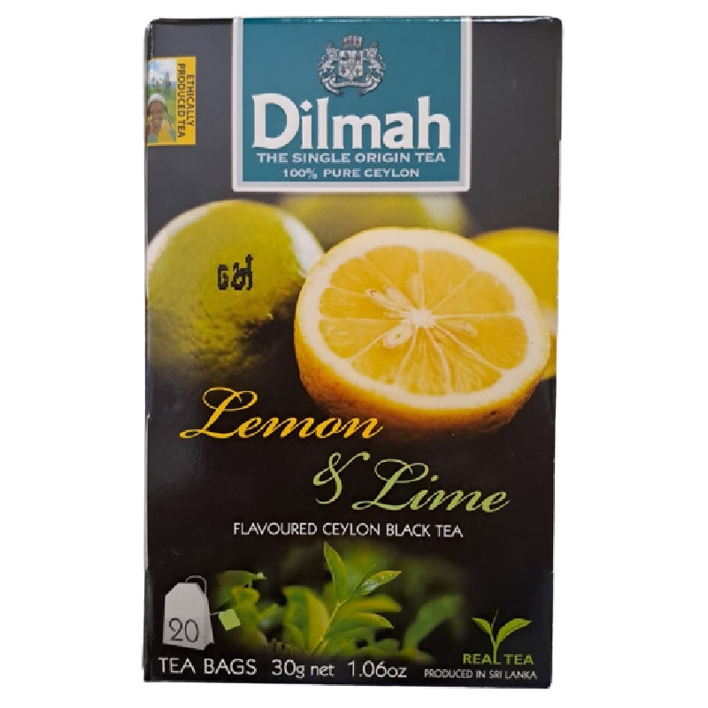 Dilmah Lemon and Lime Flavoured Black Tea – 20 Tea Bags