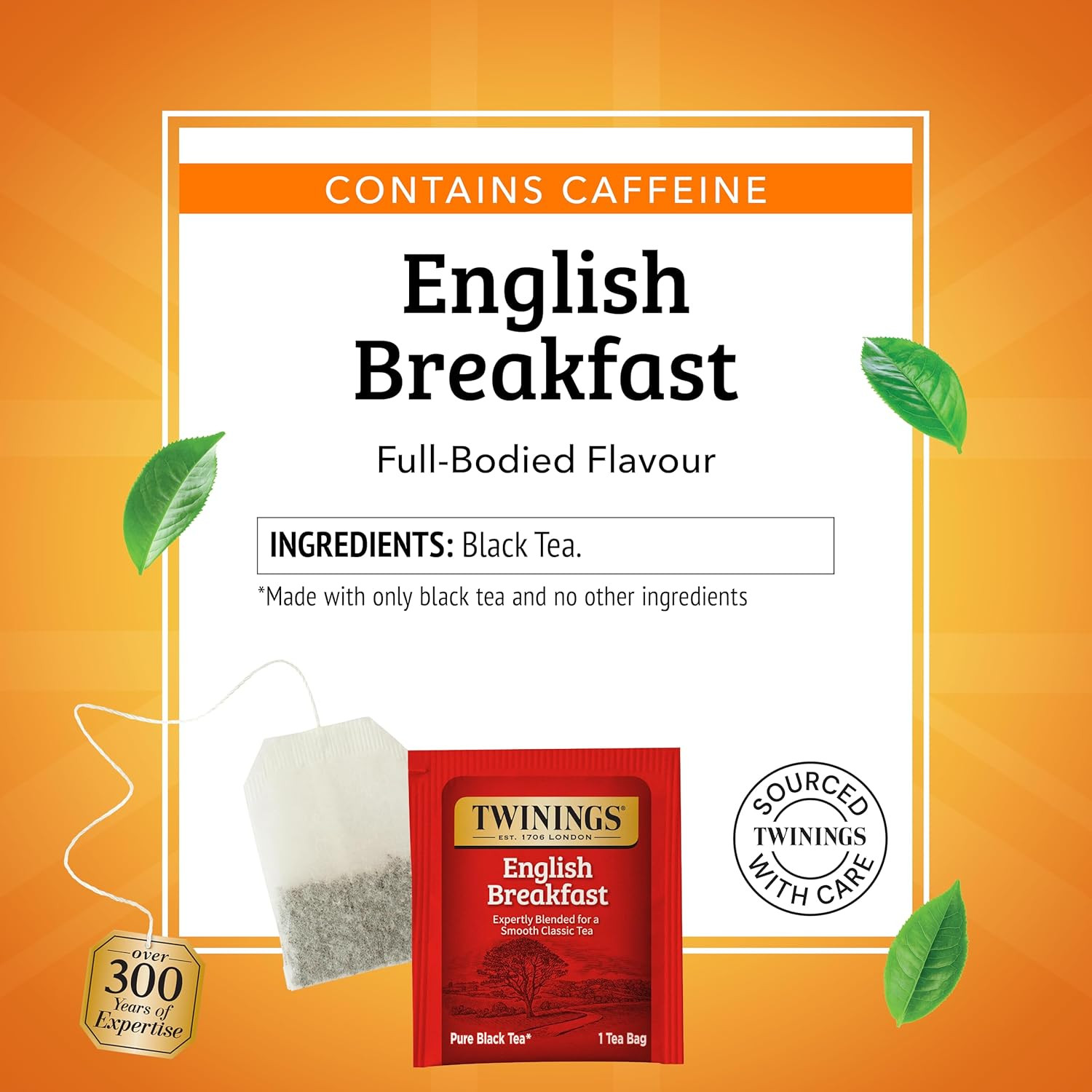 English Breakfast Black Tea Individually Wrapped Bags, 100 Count (Pack of 1), Sm