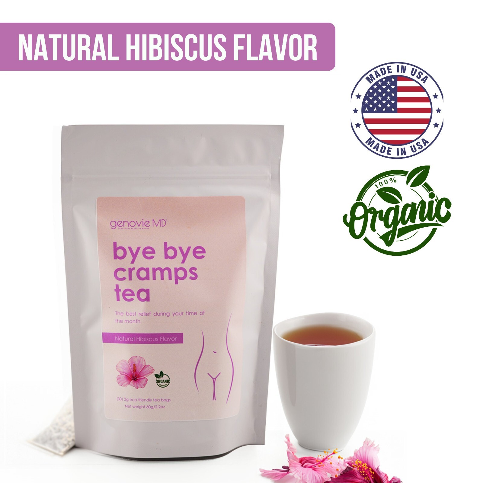 PMS Cramps Tea | 30 Tea Bags – Menstrual Relief Tea from Cramps and Bloating
