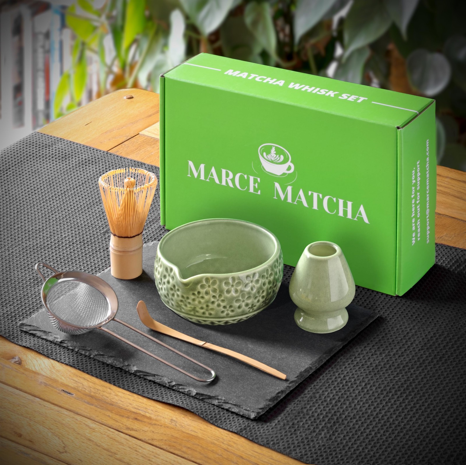 Matcha Kit – Complete Matcha Set with Bamboo Whisk, Bowl with Spout, Scoop
