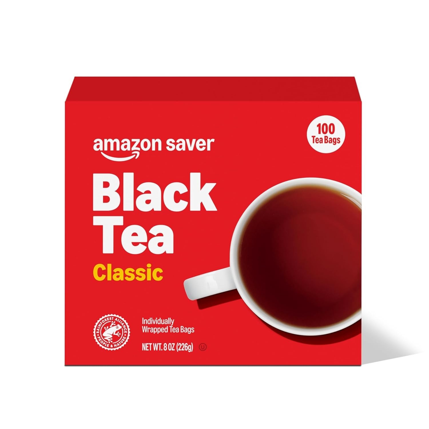 Classic Black Tea, 8 Oz – 100 Individually Wrapped Tea Bags, Certified Organic