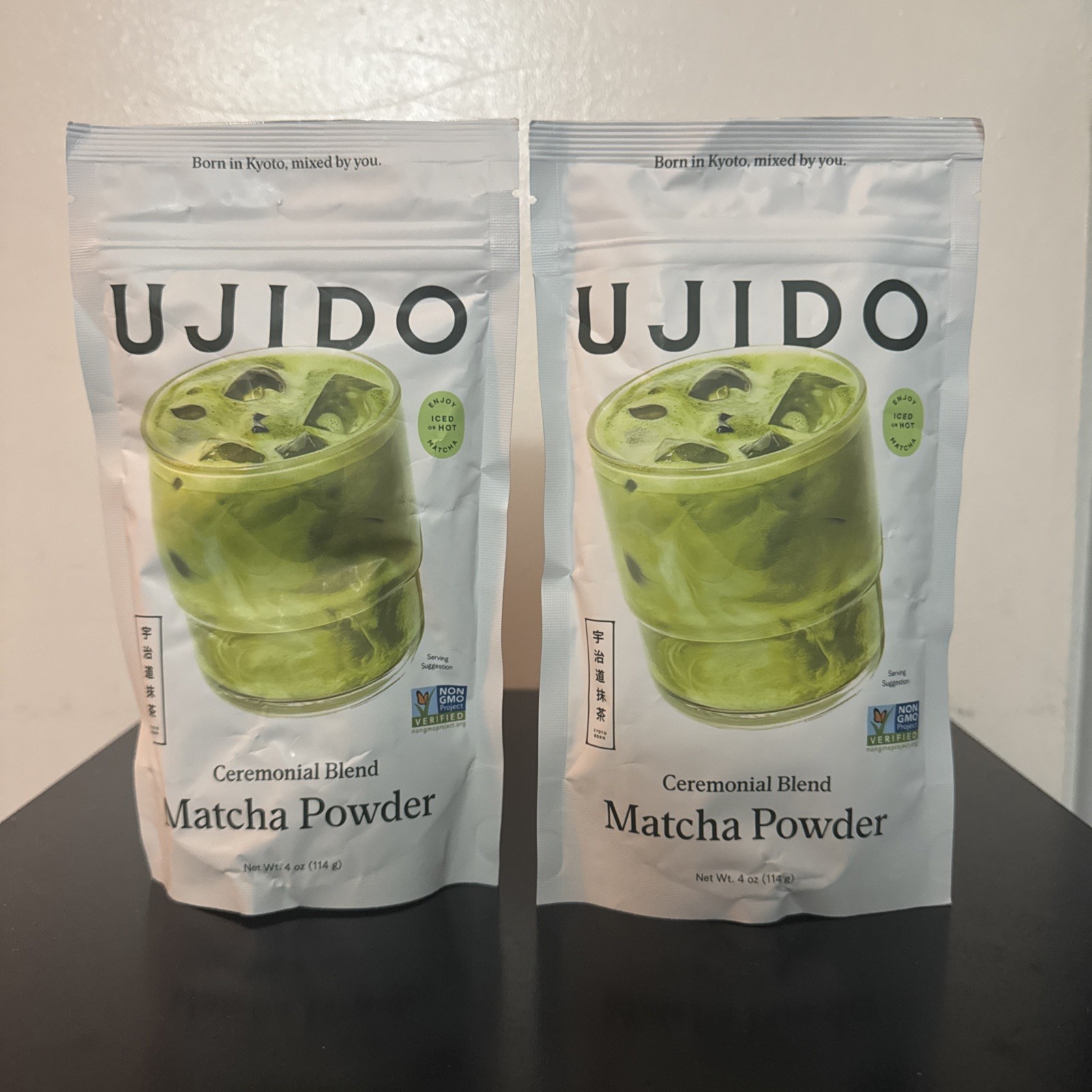 Ujido Ceremonial Blend Matcha Green Tea Powder 4 oz each. (2 Bags)