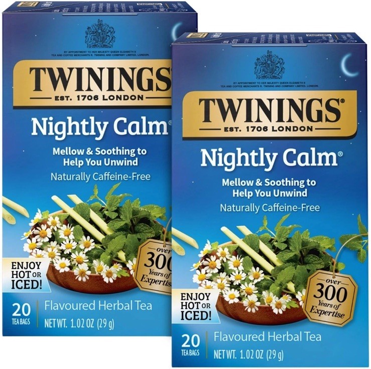 2 Pack – Twinings Nightly Calm Herbal Tea Bags – 20 Count Each