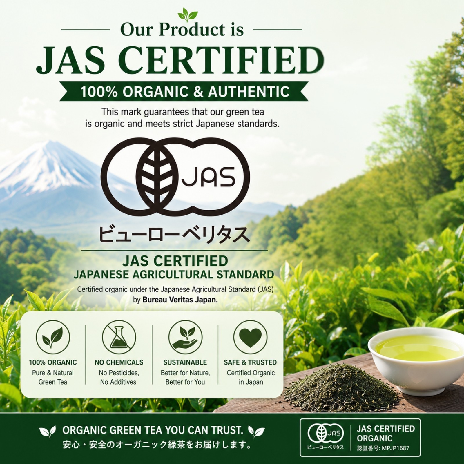 Japanese Organic Premium Gyokuro Tea Shade Grown Loose Leaf 50g Otsuka Green Tea