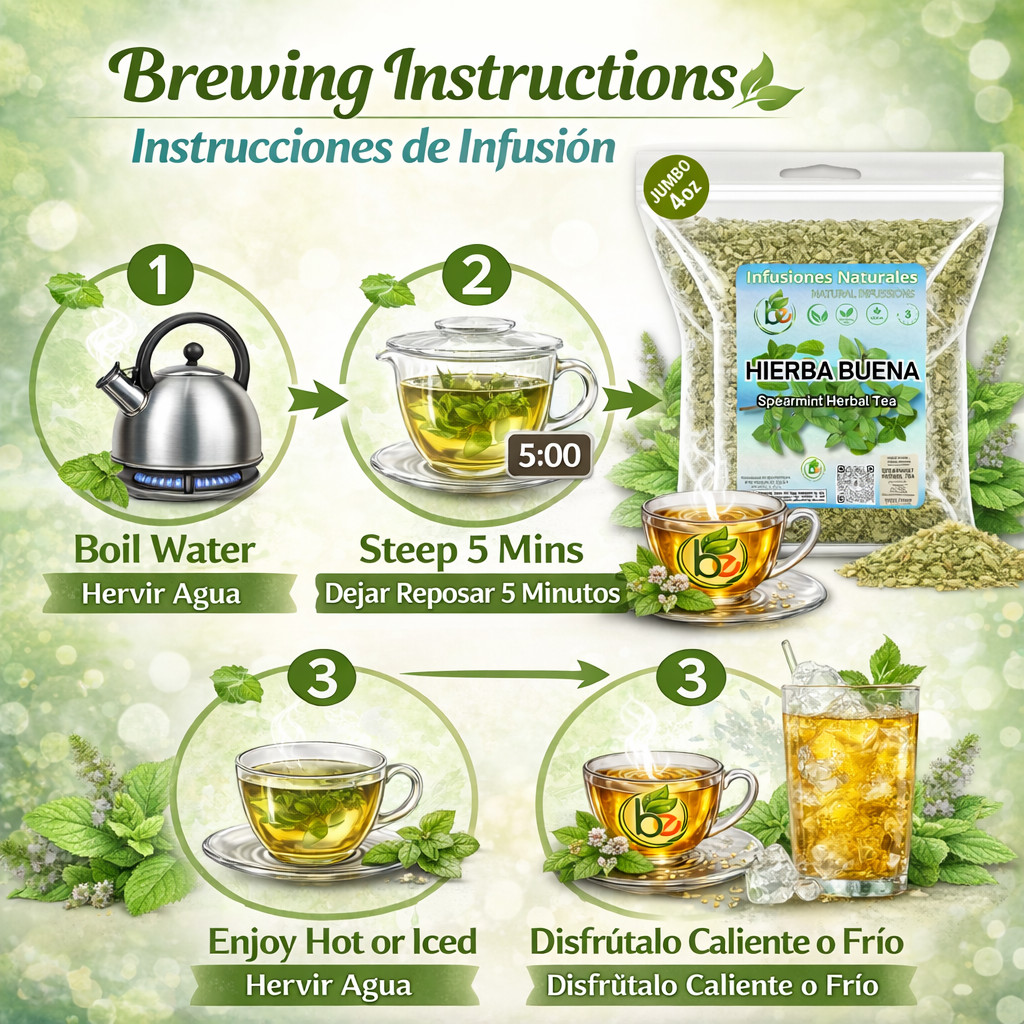 Spearmint Herbal Tea – 4 oz (113g) – Dried Mentha Spicata Leaves – Caffeine-Free