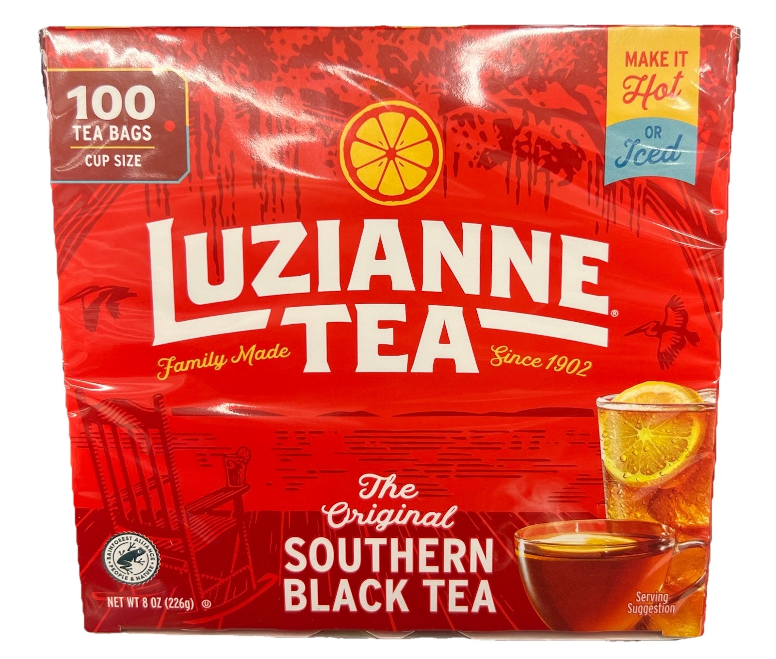Luzianne The Original Southern Black Tea Hot or Iced Tea Bags 100 ct 8 oz