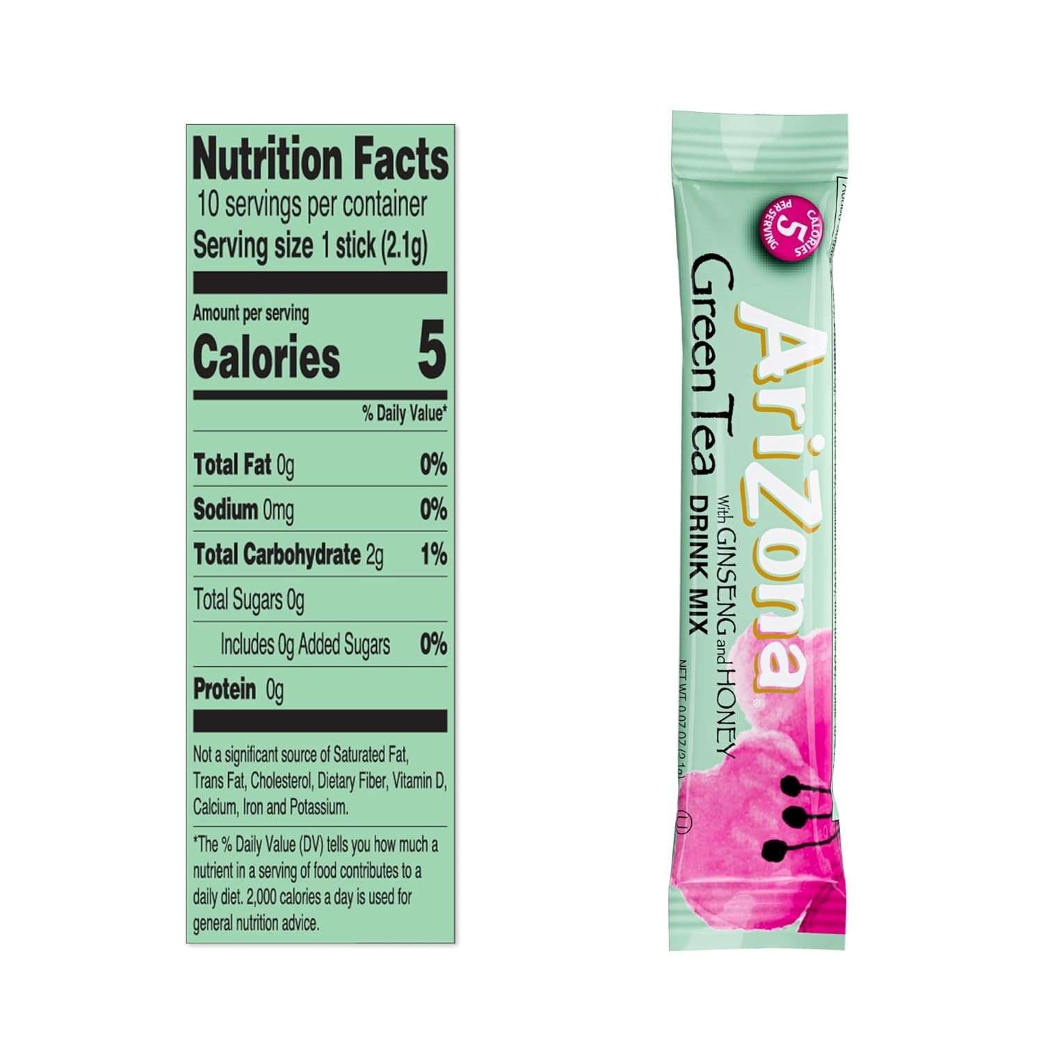 Arizona Green Tea w/Ginseng and Honey 10-Pack Drink Mix Sticks