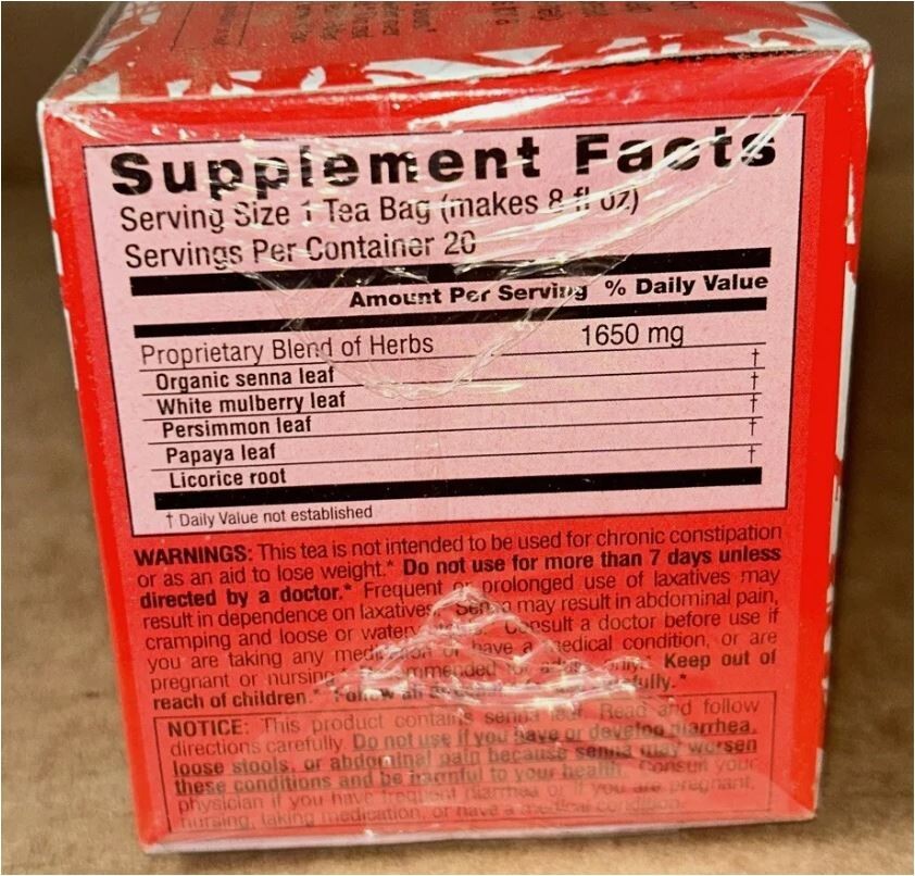 6x Triple Leaf Tea Super Slim Herbal Tea. 20 Tea Bags Per Box. Best By: 2/2030