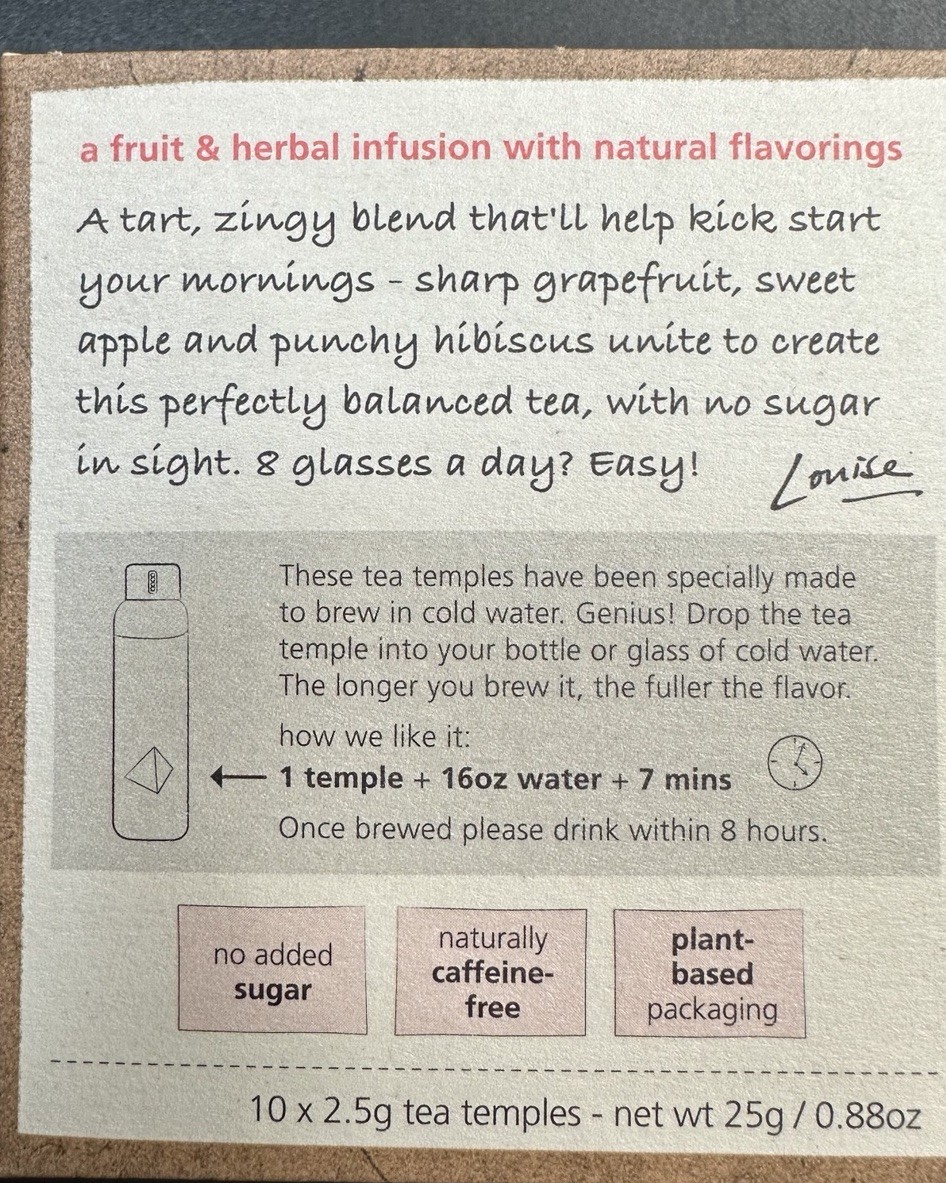 6x Teapigs Cold Brew Pink Grapefruit Tea Temples 10ct Each – BB 04/2025