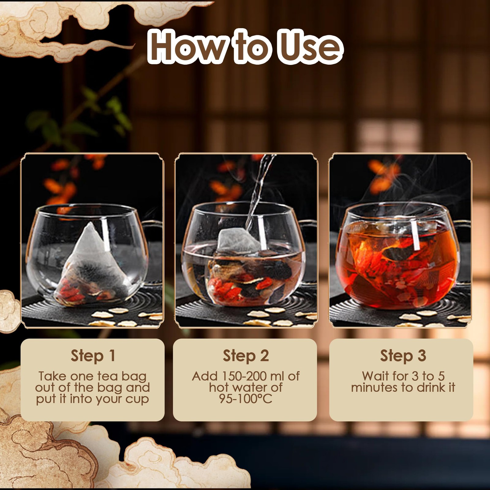 Ginseng Five Treasures Tea Kidney Tea,Te De RiñOn Saludable Organica,Red Date…