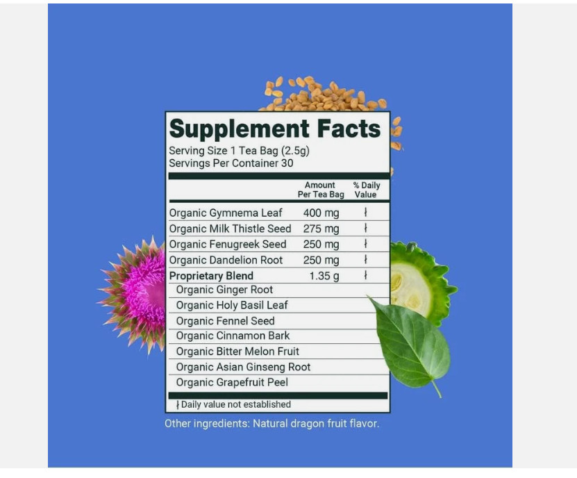 Glucose Functional Tea – Vitality & Wellness – Gymnema Sylvestre, Ceylon Cinnamo