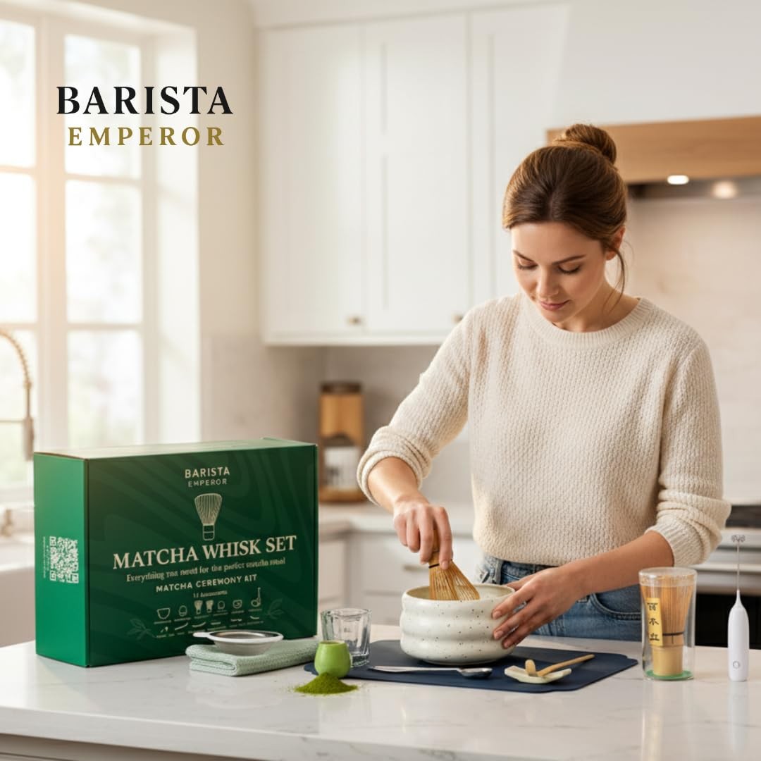 BARISTA EMPEROR® PREMIUM 11pcs MATCHA WHISK SET – Professional Matcha Kit Set…