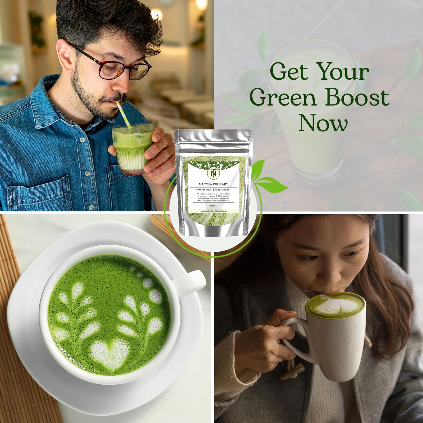 Nelson’s Tea Organic Matcha Powder – Premium Culinary Grade Green Sample