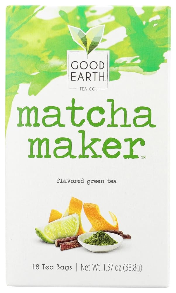 Good Earth Sweet & Spicy Matcha Flavored Green Tea 18 Tea Bags 1.37 Oz (Pack …