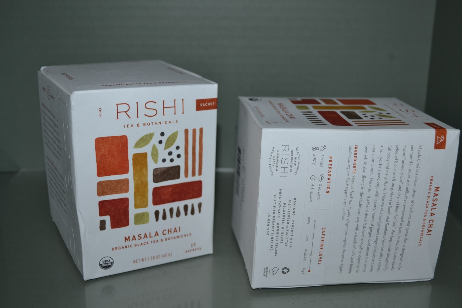 (2) Rishi Tea Masala Chai Tea, 15 Sachets Each Box, Best By 03/2027+