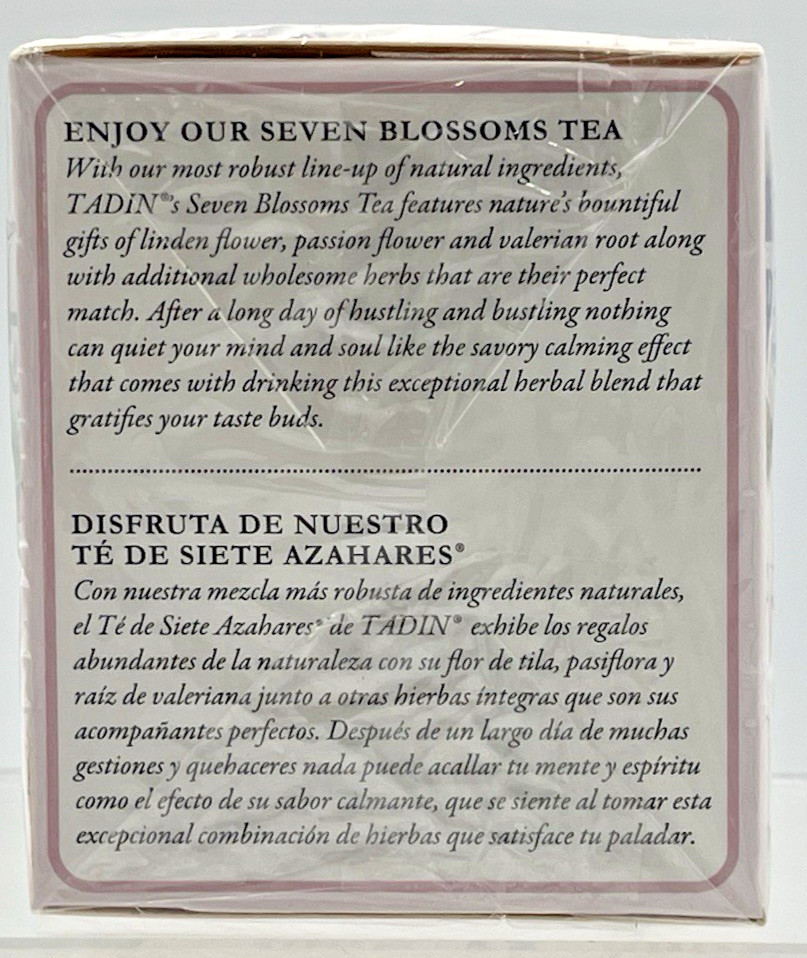 Lot of 2 Tadin Seven Blossoms Herbal Tea 48 Bags Caffeine Free EXP 06/27