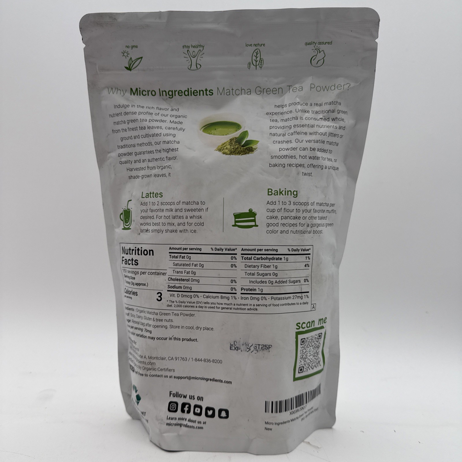 Organic Matcha Green Tea Powder, First Harvest, Culinary Grade from Japan, 100%