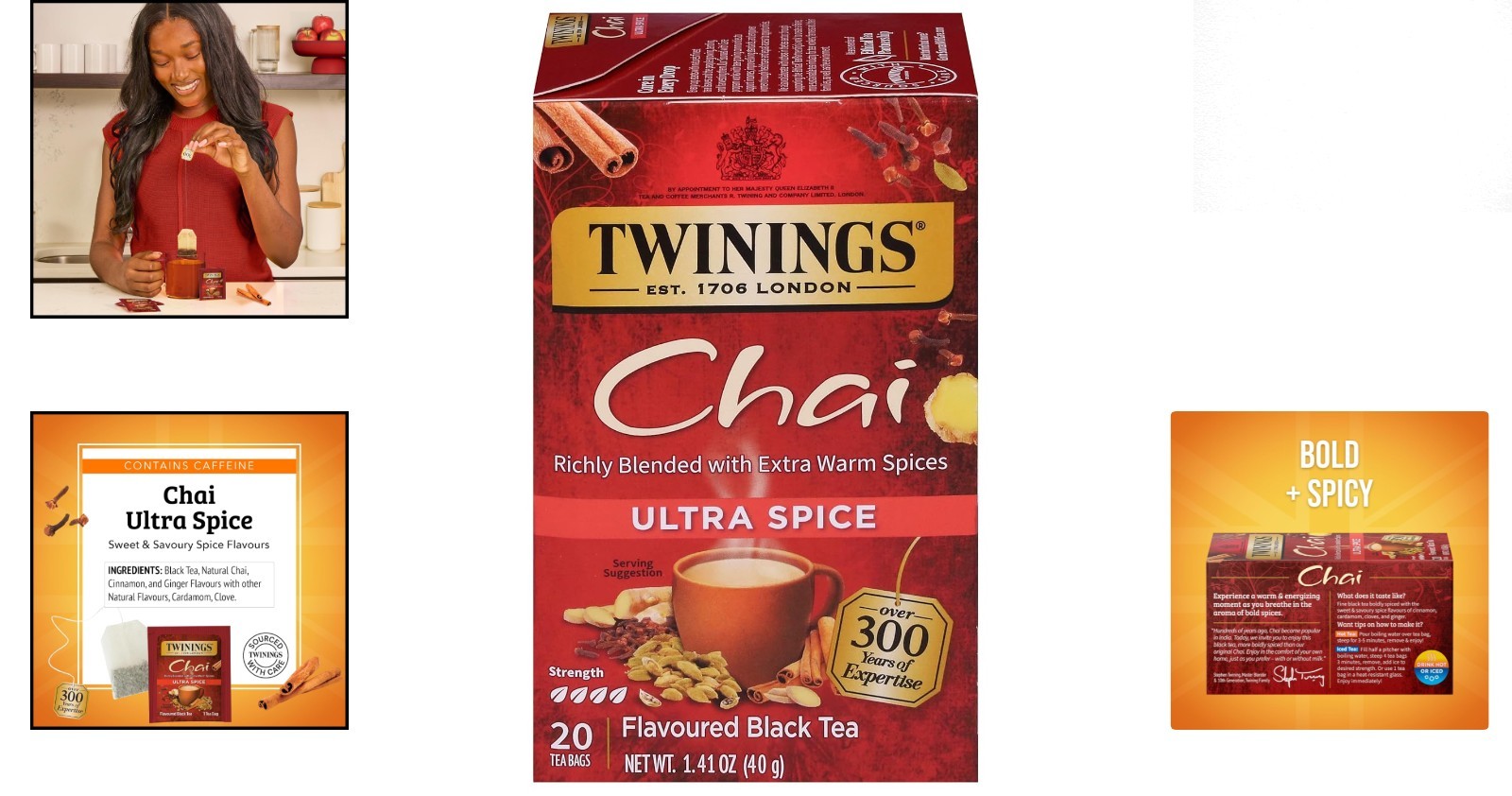 Rich Ultra Spice Chai – 20 Count Kosher Teabags, Sweet & Invigorating Taste