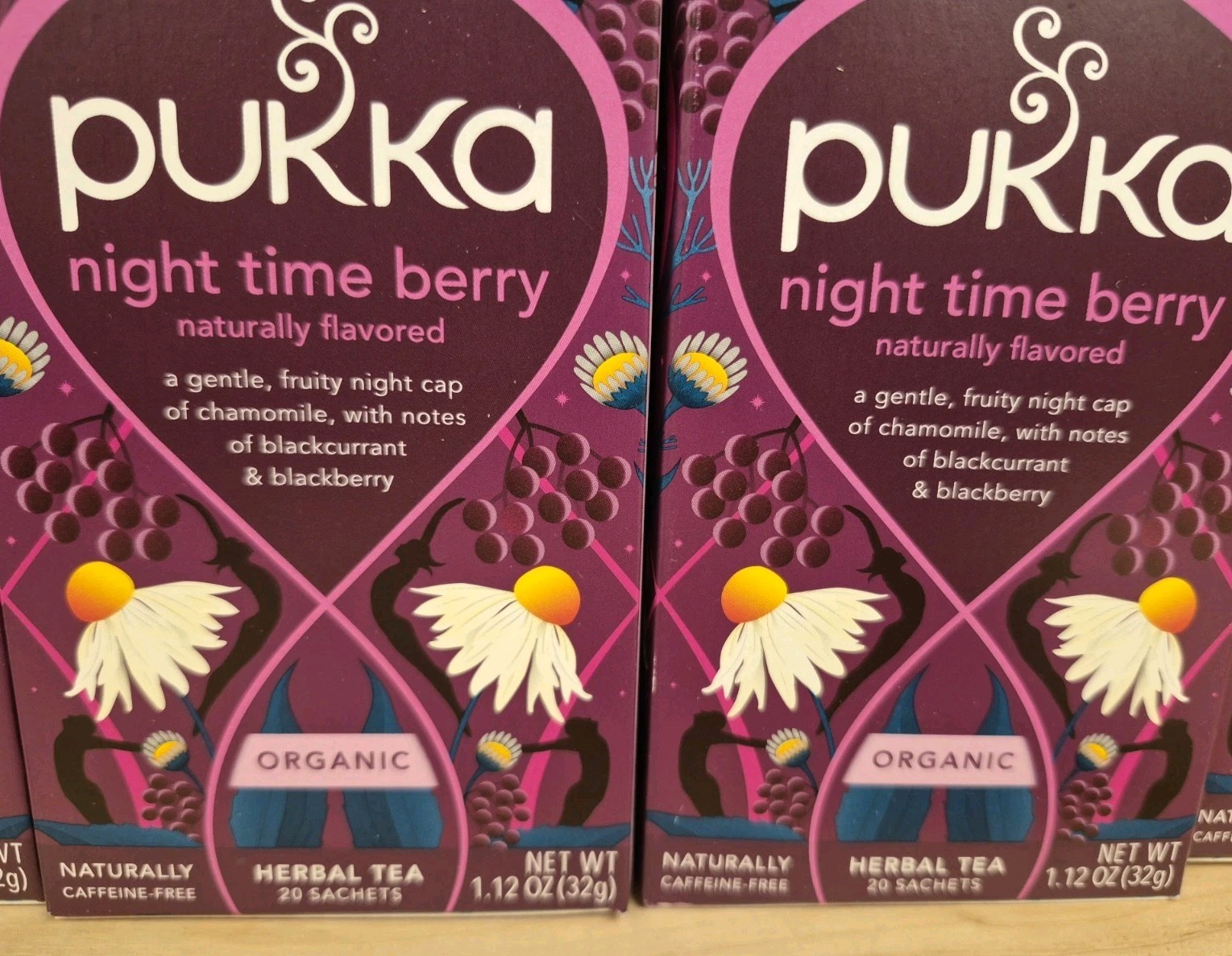 Pukka Organic Herbal Tea Night Time Berry Chamomile 4 Boxes