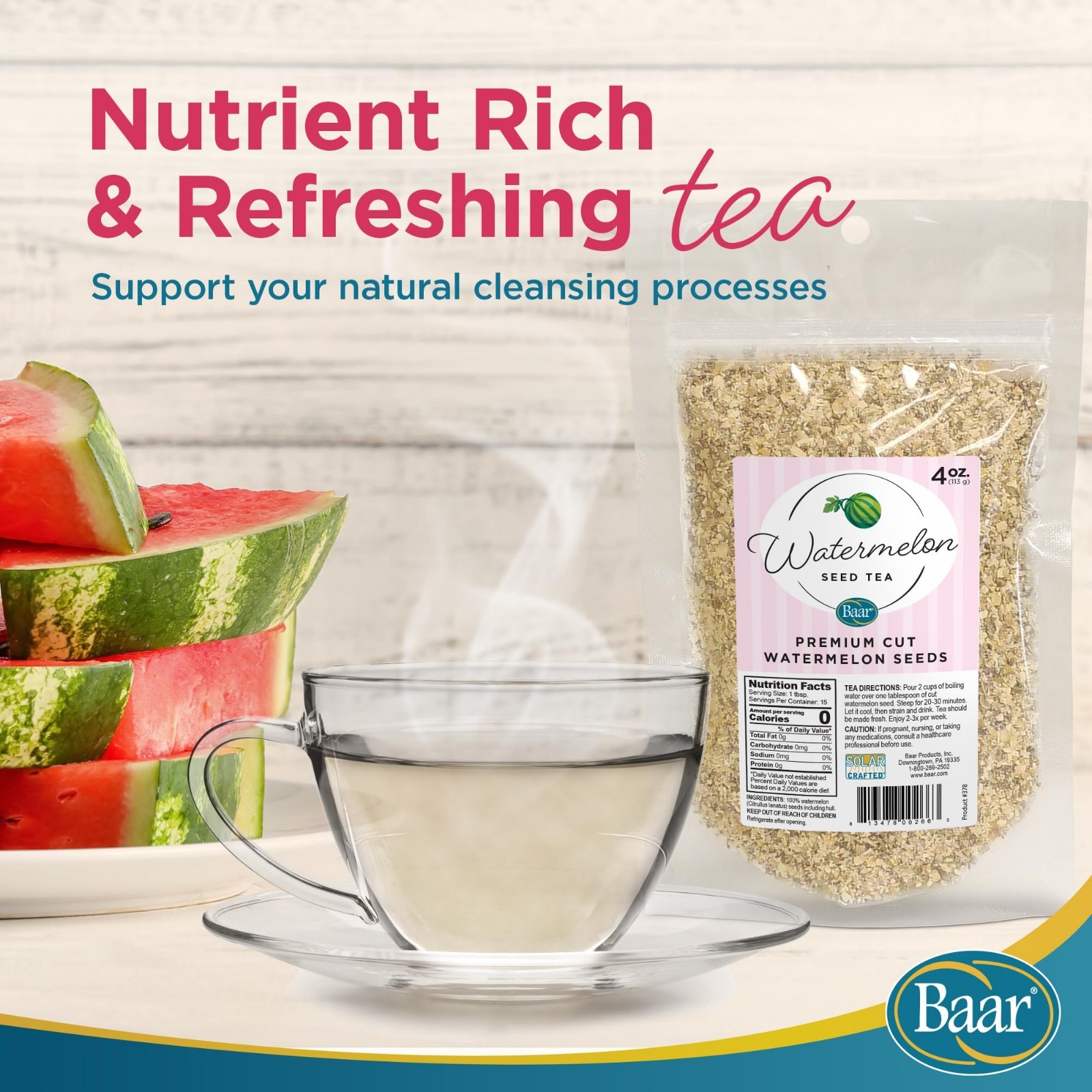 Watermelon Seed Tea – Premium Whole Seeds, 4 oz – Natural Herbal Drink Mix