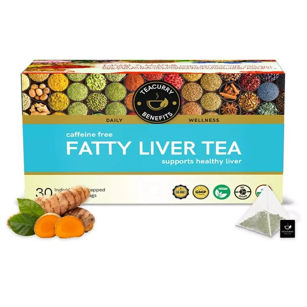 TEACURRY Fatty Liver Tea – Helps With Fatty Liver (1 Month Pack | 30 Tea Bags)