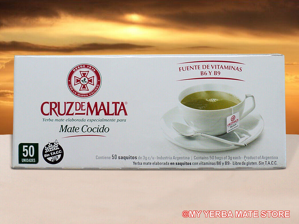 Yerba Mate – Cruz de Malta – 50 Tea Bags – Mate Cocido – Free Shipping