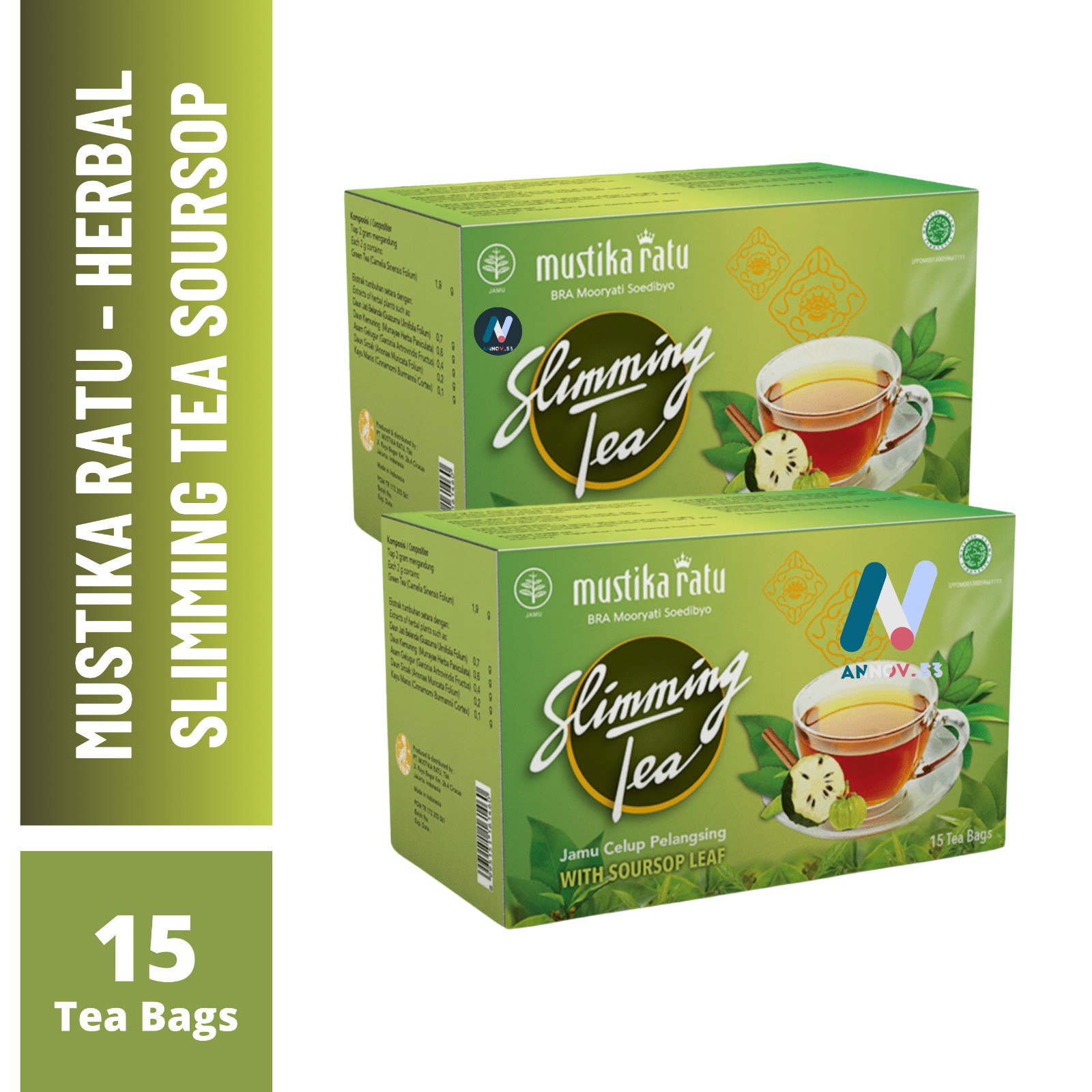 MUSTIKA RATU Herbal Slim Soursop Tea Immune Antioxidant Weight Loss Fat Burn 2X