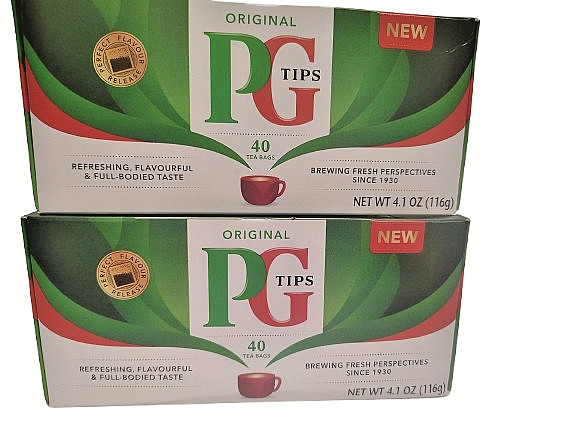 PG Tips Original Black Tea, 40 Bags/Box, BB 7/2027, Lot of 2