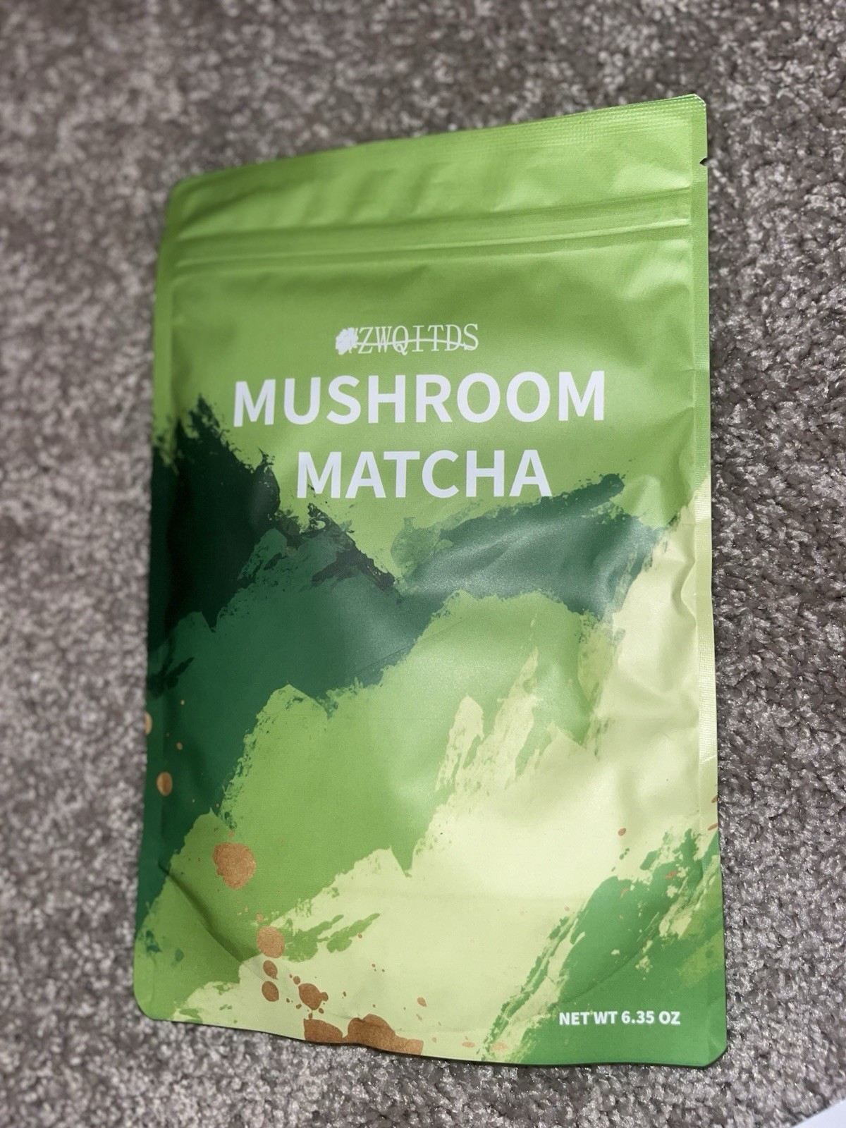 ZWQITDS Mushroom Matcha Tea Powder 6.35 oz 100% Vegan Tea & Infusion Pantry
