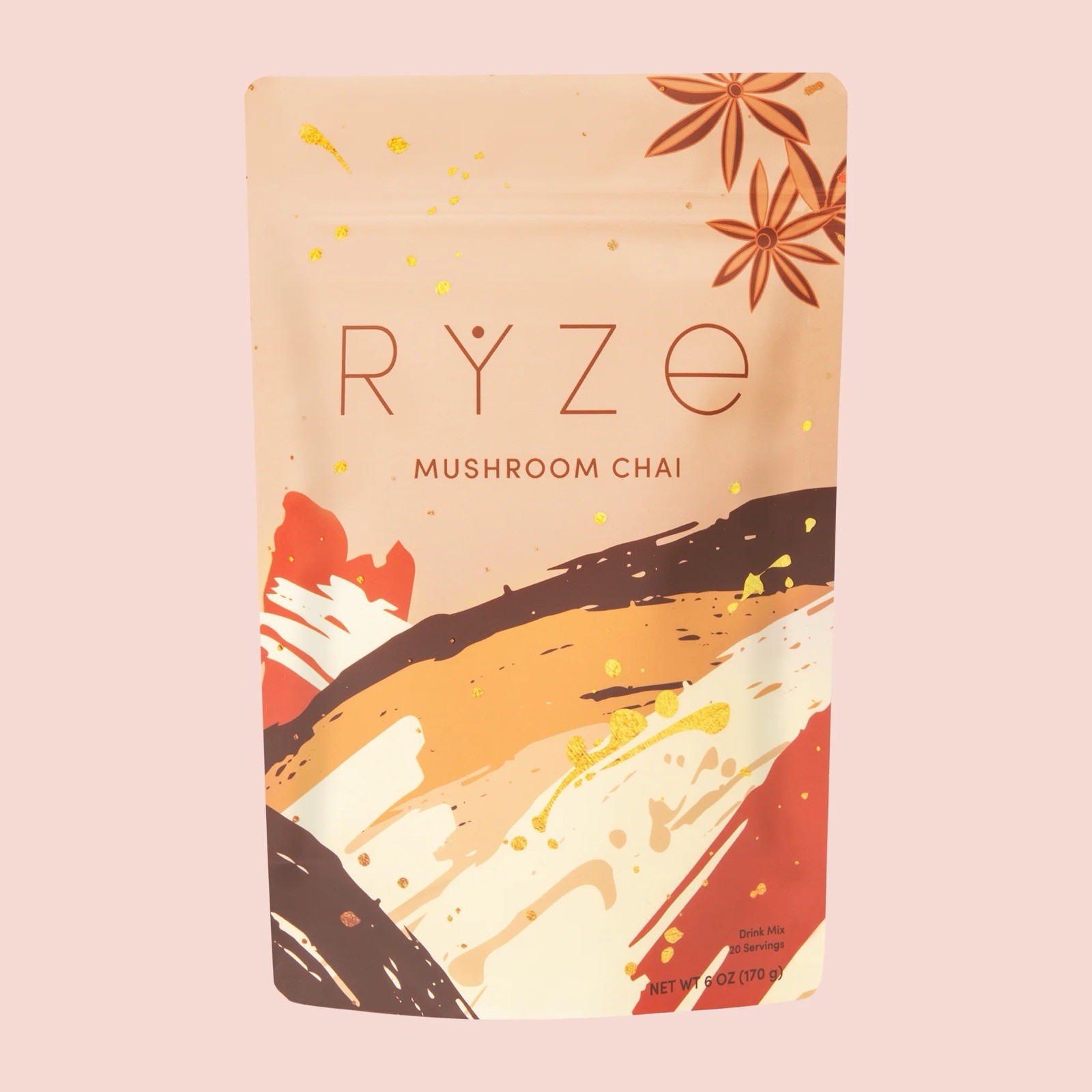 RŸZE Mushroom Chai With 6 Adaptogenic Mushrooms Beverage Powder 6oz Bag