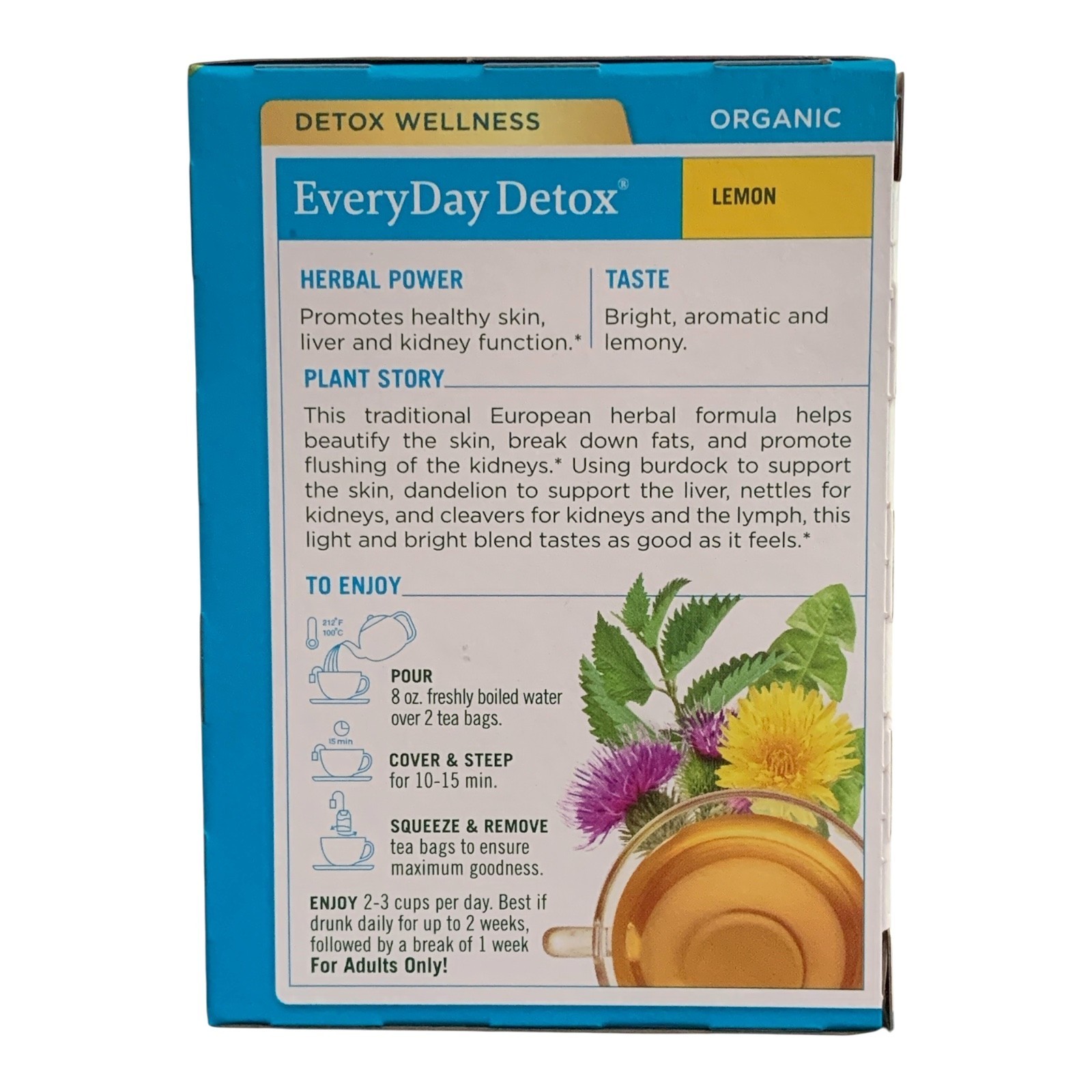 Traditional Medicinals Organic Everyday Detox Lemon Tea Skin Liver 6 Pk 11/2028