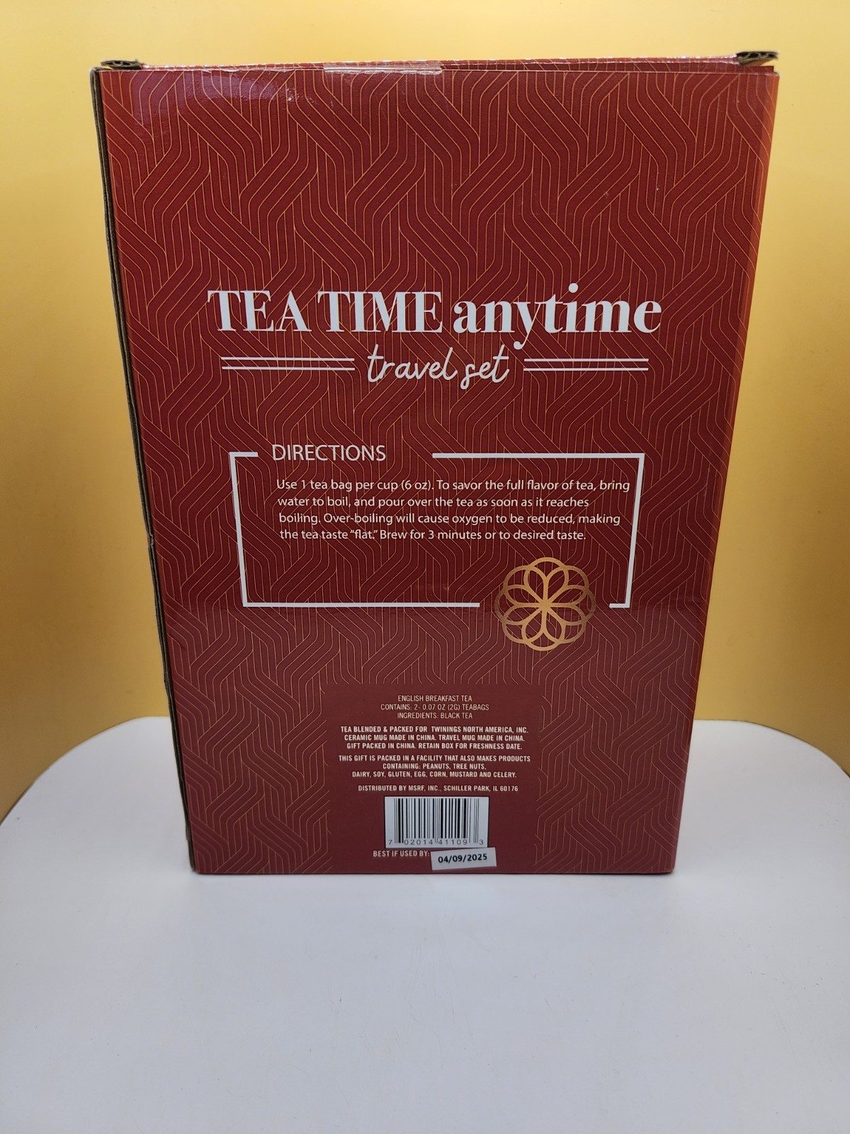 Twinings Tea Time Anytime Travel Set Stainless Steel Tumbler Ceramic Mug Tea