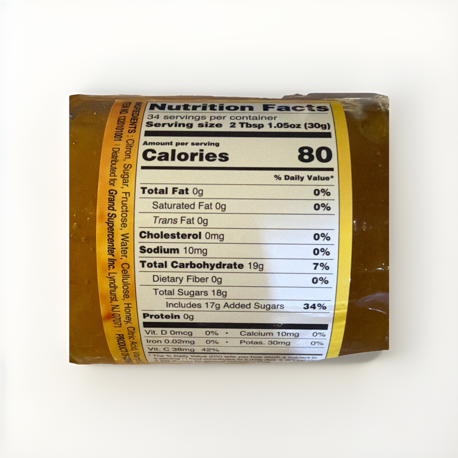 YUZA TEA With HONEY, Net Weight: 2.2 LB (1 KG), HAIO Brand, Item No. 1320101001