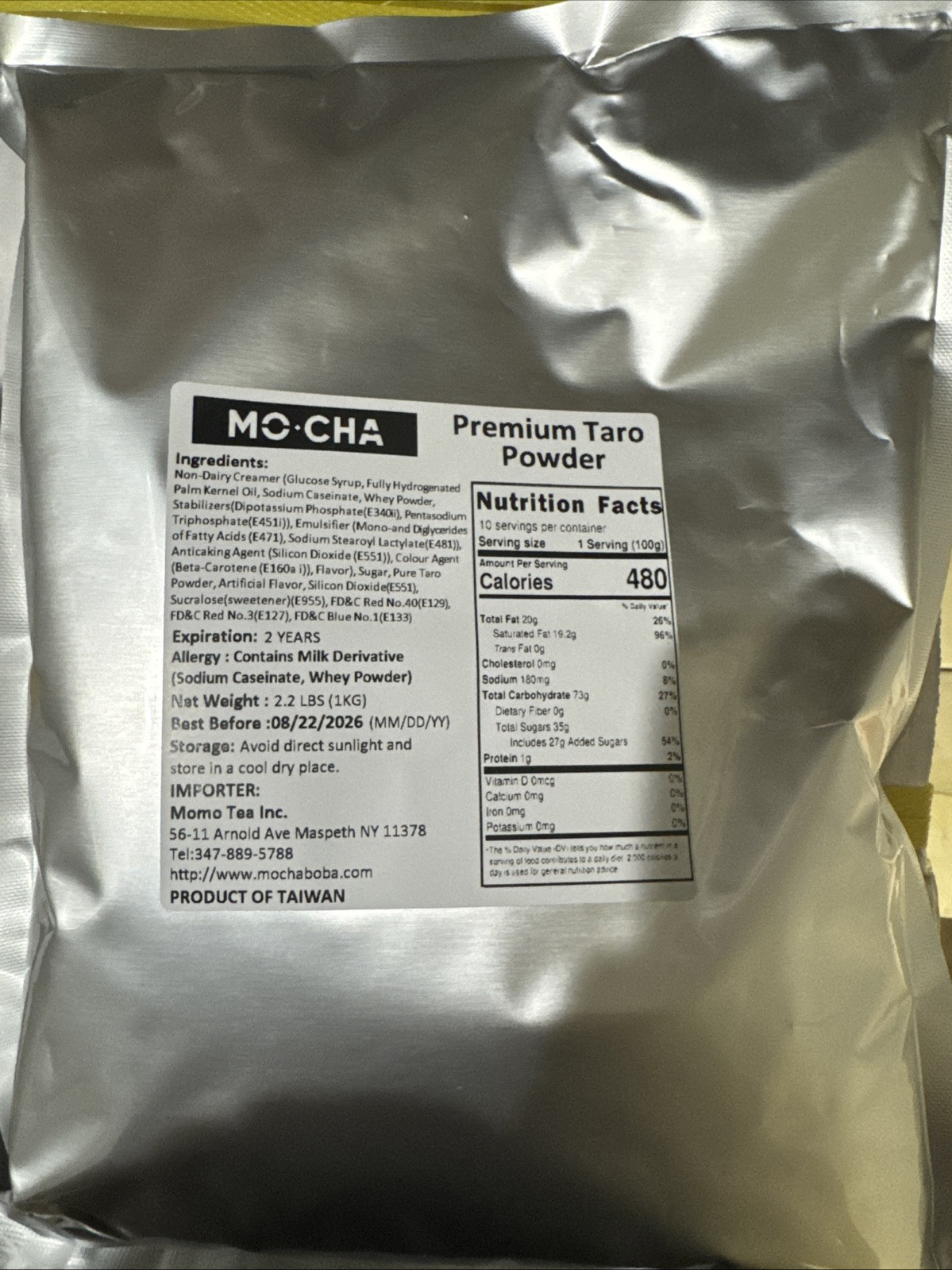 Taro Powder Mix Boba Tea Powder Premium Quality Taro Powder 2.2 lbs for Drinks