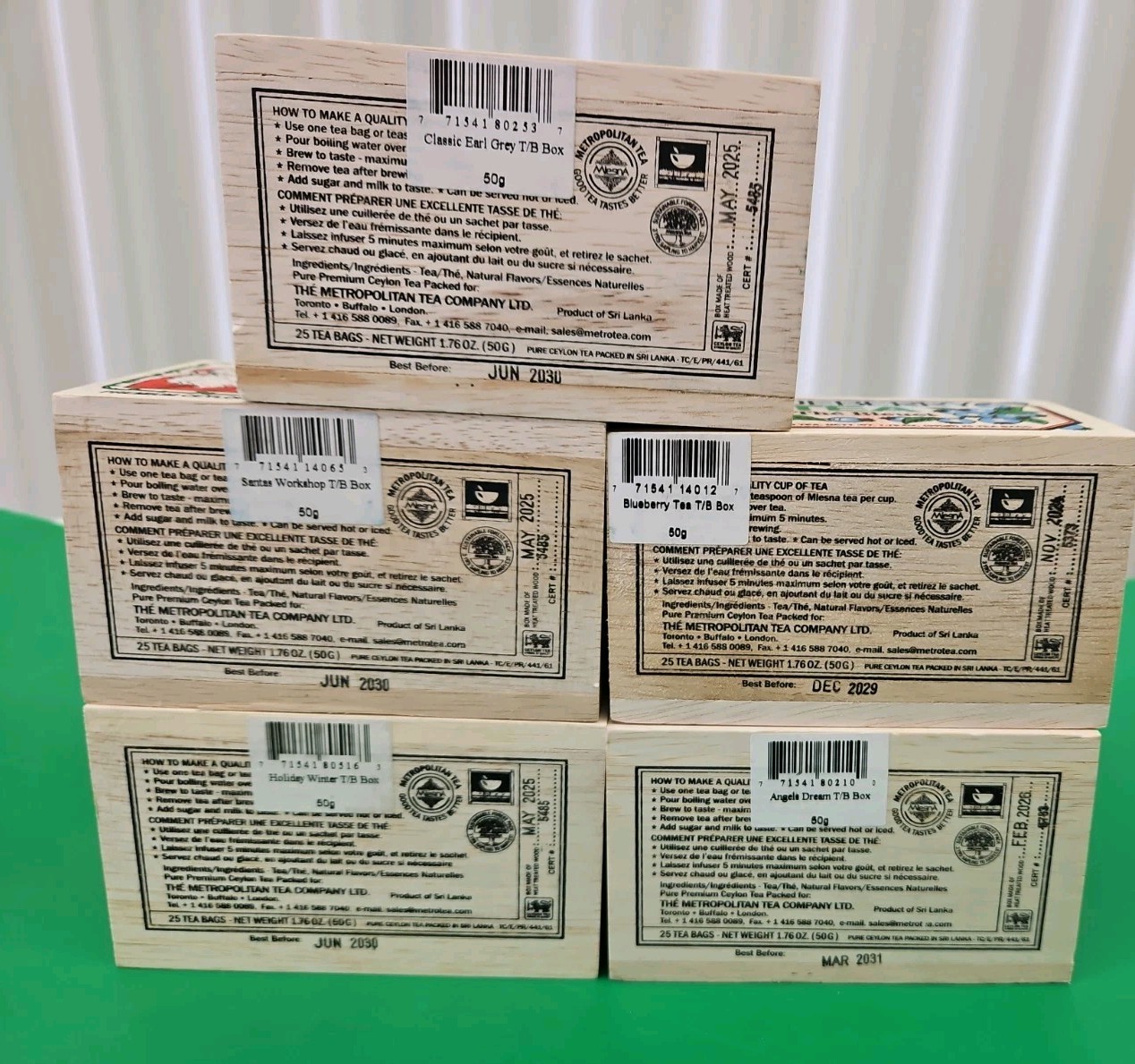 Metropolitan Premium Tea Bags Blueberry Blackberry Cranberry Spiced Wood Boxes