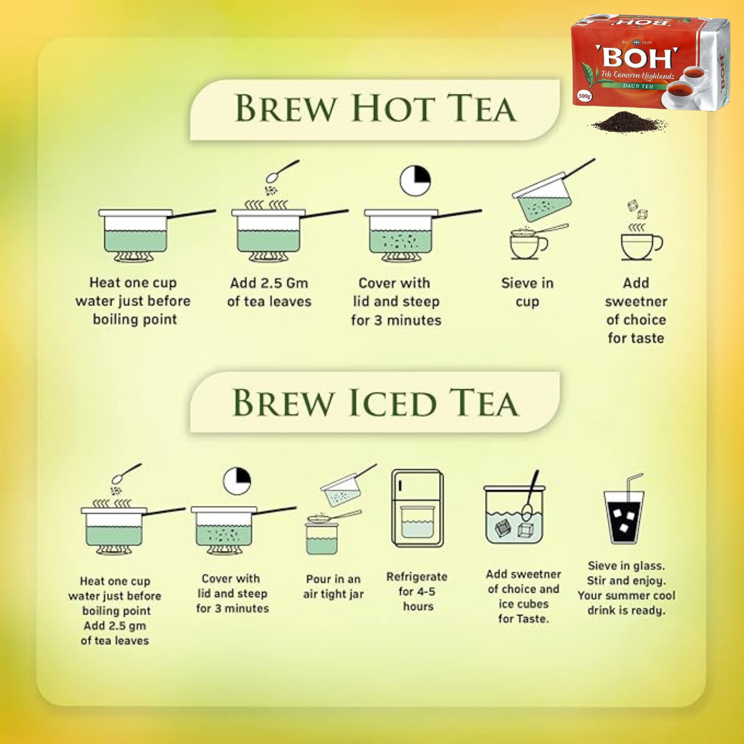 BOH TEA LEAVES MALAYSIA AUTHENTIC TASTE CAMERON HIGHLAND 500gm x2 DHL EXPRESS