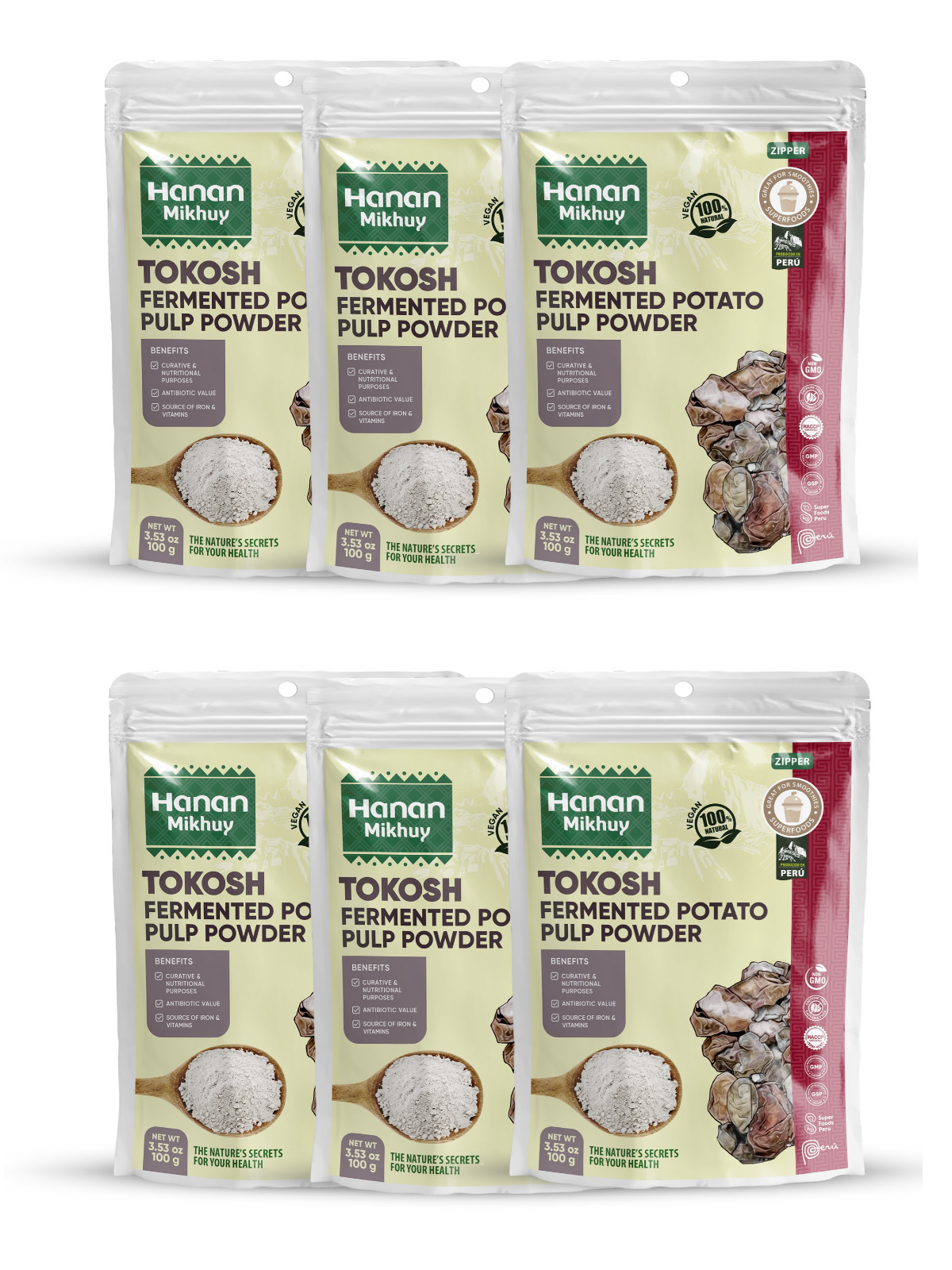 TOKOSH Fermented Potato Powder, Immune System Booster, Iron & Vitamin 3.5oz/100g