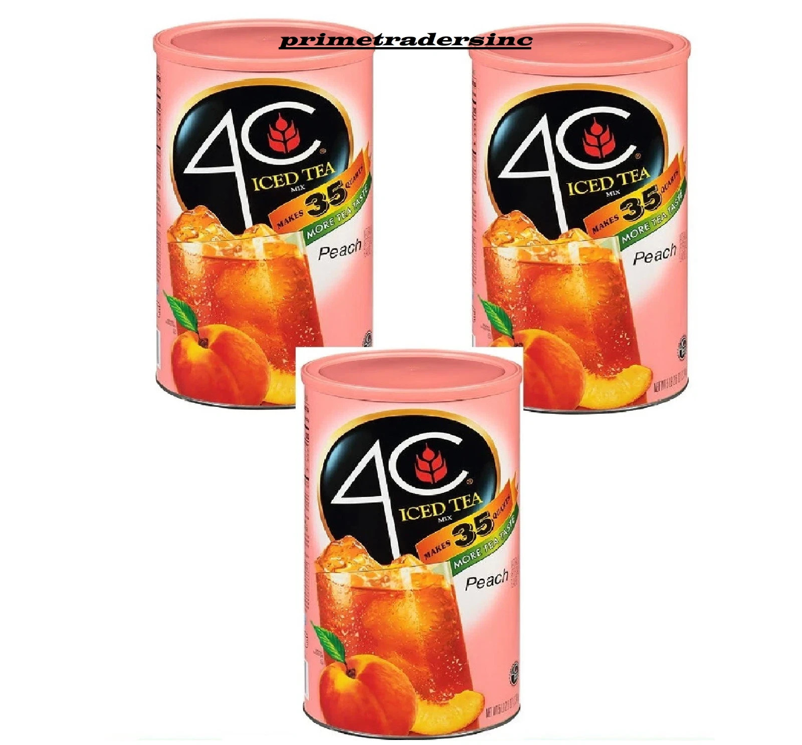 3 Pack – 4C 35 QT Peach Iced Tea Mix (82.6 oz.)