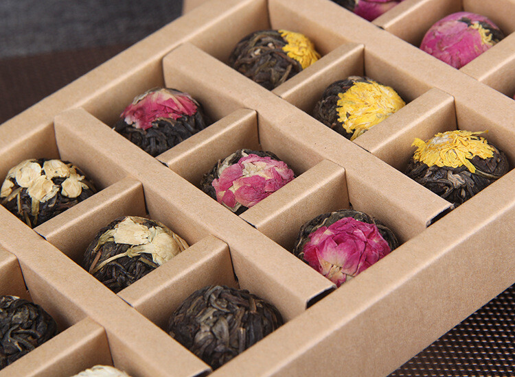 Yunnan Raw Pu’er Scented Tea 120g (18pcs) Dragon Ball Gift Box Jasmine 6 Flavor