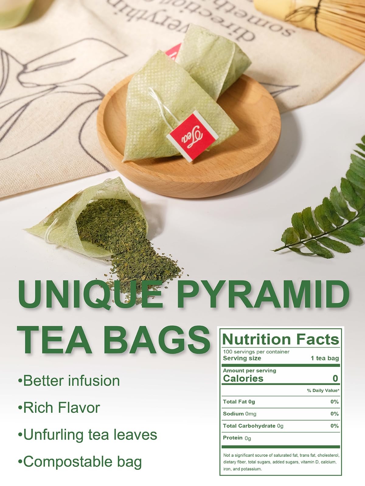 Matcha Green Tea Bags, Classic Premium Japanese Matcha + Sencha Green Tea, Su…