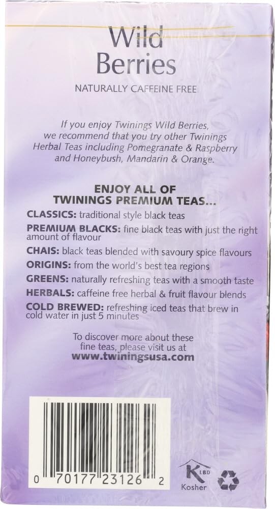 Twinings of London Wild Berries Herbal Tea Bags, 20 Count 20 (Pack 1)