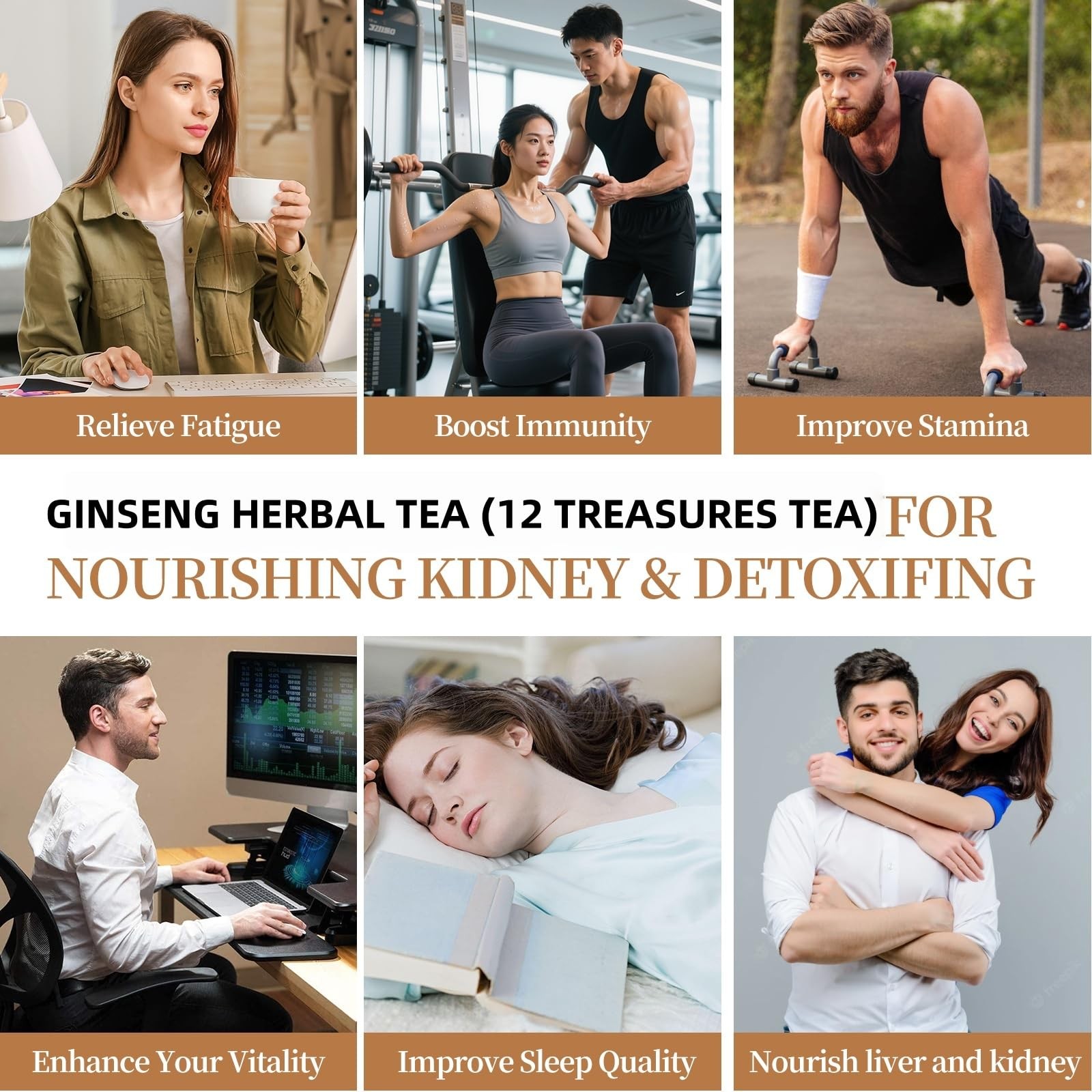 Premium Ginseng Tea – Natural Organic Kidney and Liver Detox Tea – 12 Herbal …